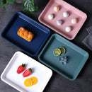Axyaa Rectangular Nordic Plastic Tray for Tea Fruit Dessert Serving - Kitchen Dining Organizer