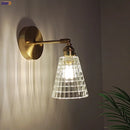 Nordic Brass Wall Lamp Small Copper Glass LED Wall Sconce – Axyaa