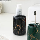 Axya Marble Ceramic Toothbrush Holder Cup Bathroom Organizer