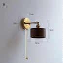 Axyaa Walnut Wood LED Wall Light, Adjustable for Bedroom, Stair, Nordic Copper Wandlamp