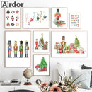 Axyaa Nutcracker Gingerbread Man Christmas Canvas Wall Art Decor