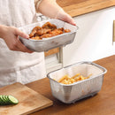 Axyaa Stainless Steel Square Mesh Strainer Colander Flour Sieve Utensil