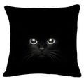 Axyaa Black Cat Cotton Linen Pillow Case for Home Decor - 45X45CM