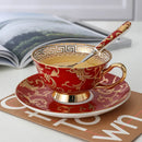 Axya Retro Ceramic Coffee Cup & Saucer Set - Classic British Style High Grade Porcelain