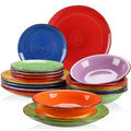 Axyaa BONITA Mix-Color 36-Piece Dinnerware Set for 12, Earthenware Plates