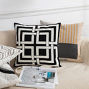 Axyaa Geometric Embroidery Cushion Cover 45x45cm Black Grey for Cozy Home Decor