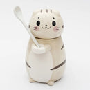 Axyaa Cute Cat Ceramic Coffee Mug Spoon Hand Painted Tea Cup Novelty Gift