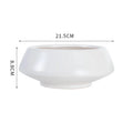 Axyaa White Ceramic Round Flower Pot Vase for Home Decor and Hydroponic Arrangements