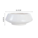 Axyaa White Ceramic Round Flower Pot Vase for Home Decor and Hydroponic Arrangements