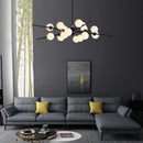 Axyaa Modern LED Glass Ball Chandelier in Gold/Black