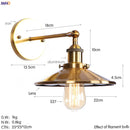 Axyaa Antique Gold Rustic Wall Lamps LED Industrial Wall Lights Loft Decor