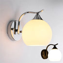 Axyaa Matte Globe Glass Wall Sconce for Modern Mid Century Industrial Style