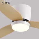 Axya Modern LED Ceiling Fan Light with Remote Control for Bedroom and Home - 220V