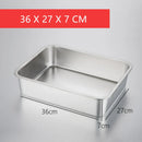 Axyaa Stainless Steel Deep Rectangle Serving Tray for Fruits, Buffet, and Kitchen Storage
