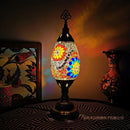Axyaa Vintage Mosaic Glass Table Lamp - Handcrafted Art Deco Bedside Light