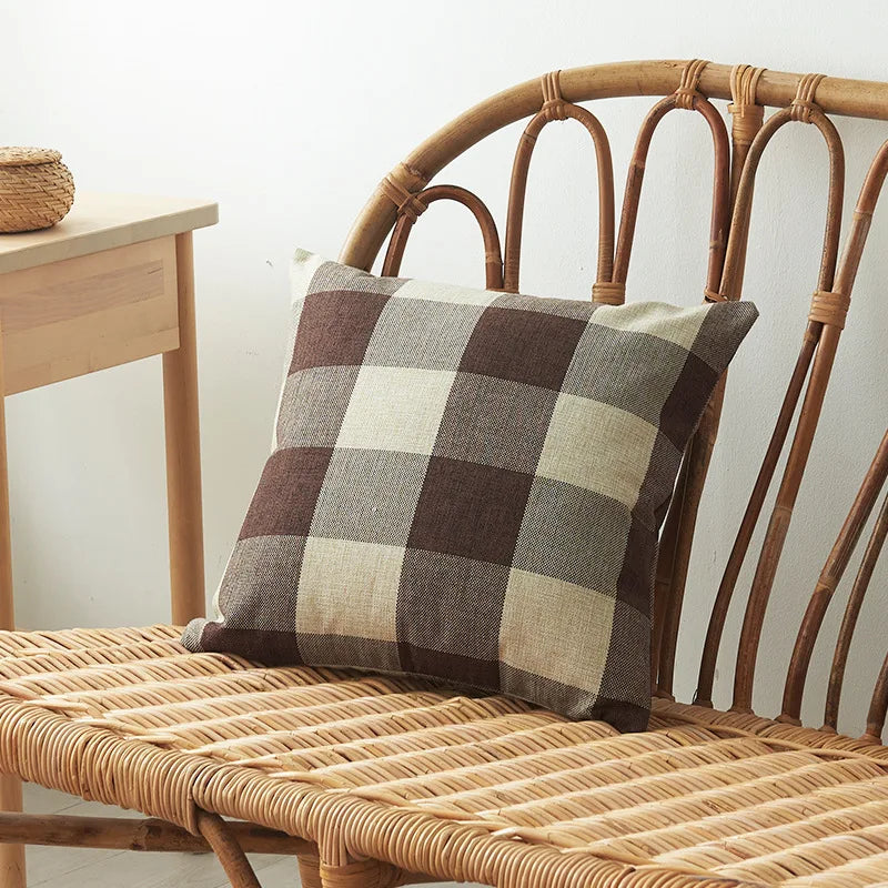 Axyaa Buffalo Plaid Cushion Cover 45*45 for Living Room Sofa - Home Decoration