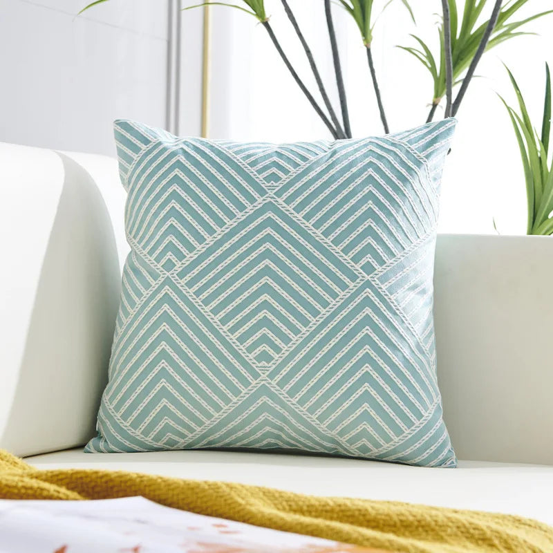 Axyaa Velvet Cushion Cover 45x45cm Nordic Style Embroidered Home Decor Pillow