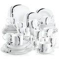 Axyaa 18-Piece Porcelain Dinner Set with Egg Cup, Cup, Saucer, Mug, Plates, Bowl, Jug, Pot