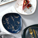 Axyaa Nordic Golden Marbling Ceramic Tableware Set for Dining