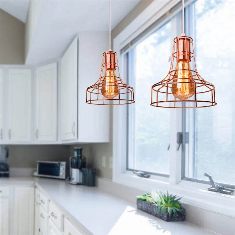 Axyaa Rose Gold LED Pendant Light for Kitchen Living Room