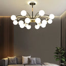 Axyaa Nordic Crystal Chandelier with Glass Shades and LED Lighting