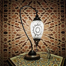 Axyaa Mosaic Swan Table Lamp: Vintage Art Deco Glass Bedside Light