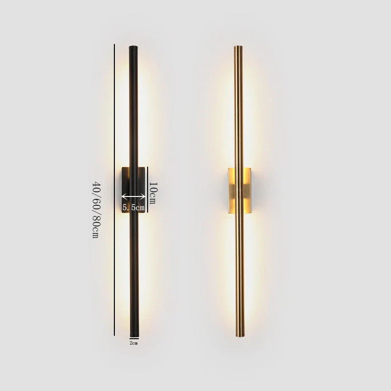 Axya Black Brass LED Wall Sconce Mirror Light for Modern Living Room Bedroom