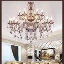 Axyaa Smoky Grey Crystal LED Chandelier for Home or Hotel Hall