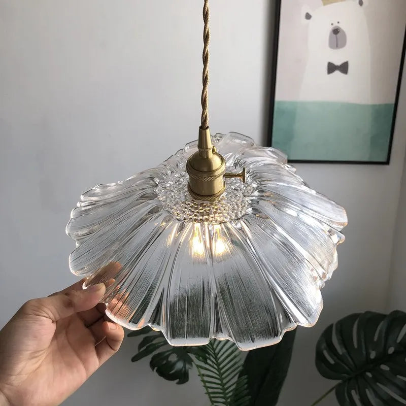 Axyaa Nordic Purple Glass LED Pendant Light, Modern Hanging Lamp for Bar, Bedroom, Dinning Room