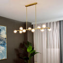 Axya Glass Ball LED Pendant Lights - Black Gold Chandeliers for Home Decoration
