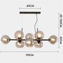Axya Gray Glass Pendant Lights: Modern Rustic Chandelier for Kitchen, Restaurant, and Bar