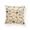 Axyaa Tropical Cat Cushion Cover Moon Blue Cotton Linen Pillow Case