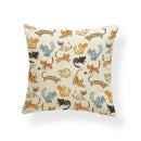Axyaa Tropical Cat Cushion Cover Moon Blue Cotton Linen Pillow Case