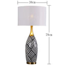Axyaa Zebra Stripes Ceramic Table Lamps for Home Decor, EU Plug, E27 Bulb.