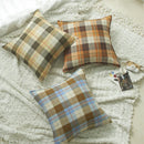 Axyaa Flocked Cushion Cover 45x45 cm - Modern Plaid Decorative Pillow for Living Room
