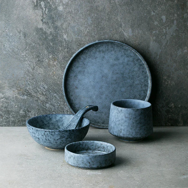 Axya Stoneware Dinnerware Set Gray Color Restaurant Tableware.