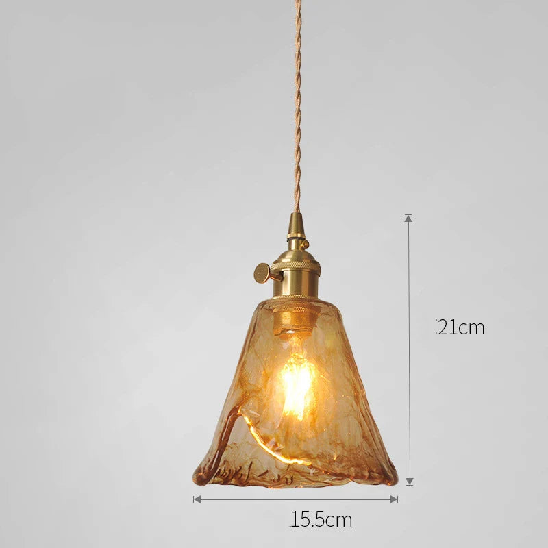 Axyaa Nordic Purple Glass LED Pendant Light, Modern Hanging Lamp for Bar, Bedroom, Dinning Room