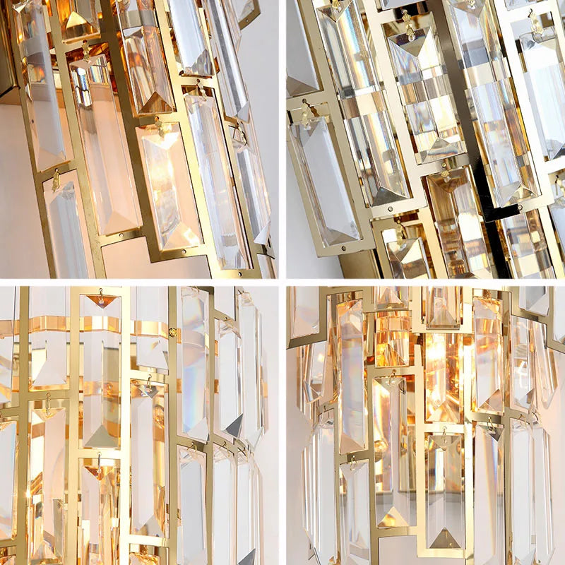 Axyaa Crystal Wall Sconce Lamp: Modern Light Luxury for Living Room, Bedroom, Study