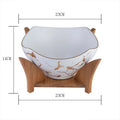 Axyaa Marble Pattern Ceramic Fruit Salad Bowl Snack Plate - European Style