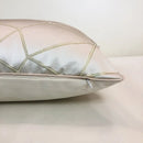 Axyaa Ivory Orange Geometric Faux Silk Pillow Case Cover 45x45cm/30x48cm