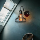 Axya Industrial Loft Black Lampshade Wall Sconce LED Retro Lighting