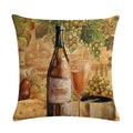Axyaa Red Wine Bottle Throw Pillow Cover 45X45CM