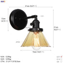 Axyaa Glass Ball Industrial Wall Sconce Black Loft Hallway Stair Bathroom Mirror Light