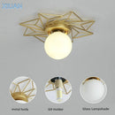 Axyaa Modern Gold Glass Ceiling Lamp Surface Mount Light Fixture