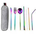 Axyaa Stainless Steel Travel Cutlery Set with Pouch