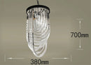Axyaa Black Gold Glass Tube Chandelier LED Ceiling Lamp for Modern Nordic Luxury