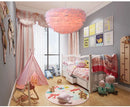 Axyaa Romantic Feather Pendant Lamp - Pink/White Feather Lampshade for Home Decor