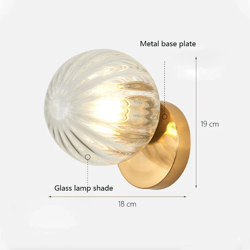 Luxury Glass Ball Wall Lamp for Bedroom, Axyaa Brand