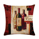Axyaa Red Wine Bottle Throw Pillow Cover 45X45CM