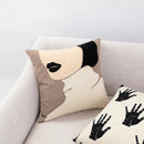 Axyaa Neutral Art Knot Cushion Cover 45x45cm Beige Coffee Brown Handmade Cotton